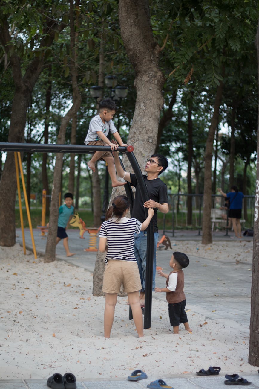 family enjoying a day in h chi minh park